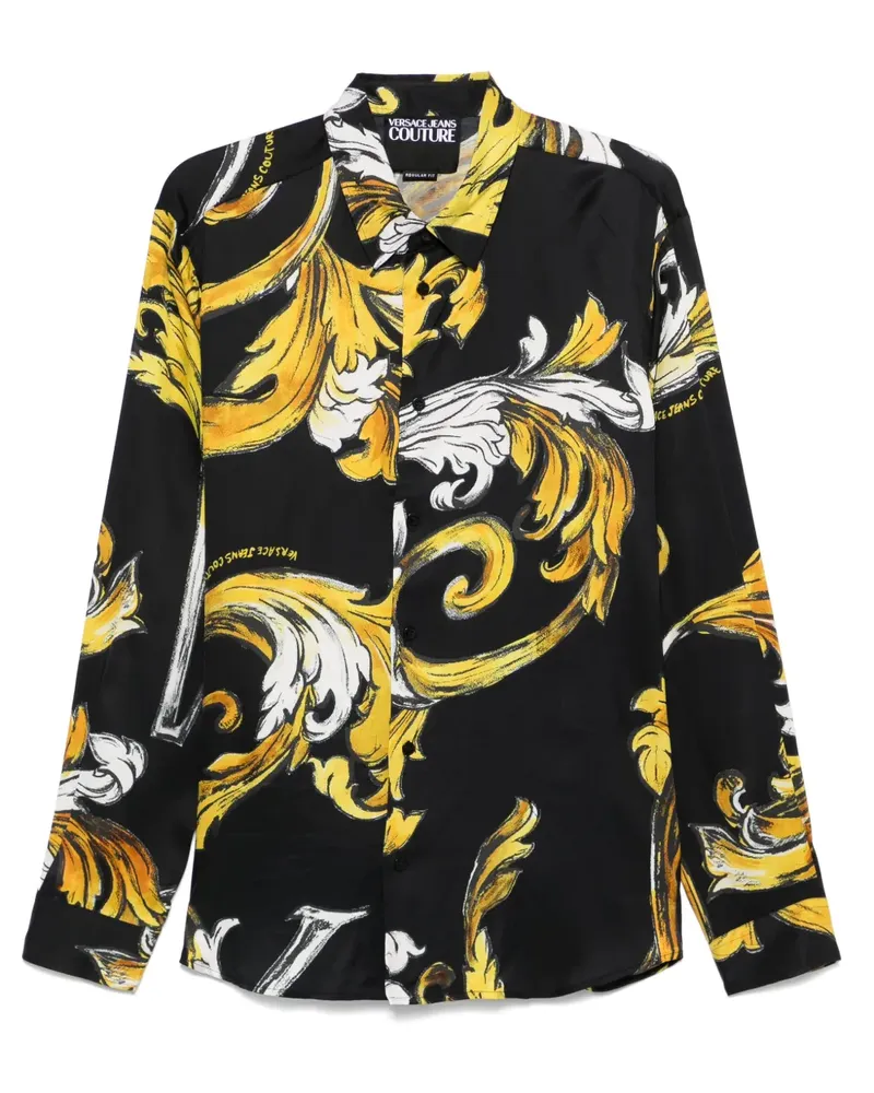 Versace Jeans Outline Barocco Hemd - Schwarz Schwarz