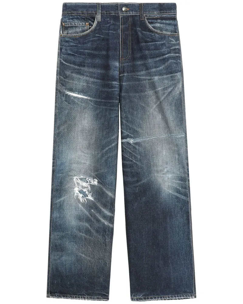 Andersson Bell Weite Jeans mit Logo-Patch Blau