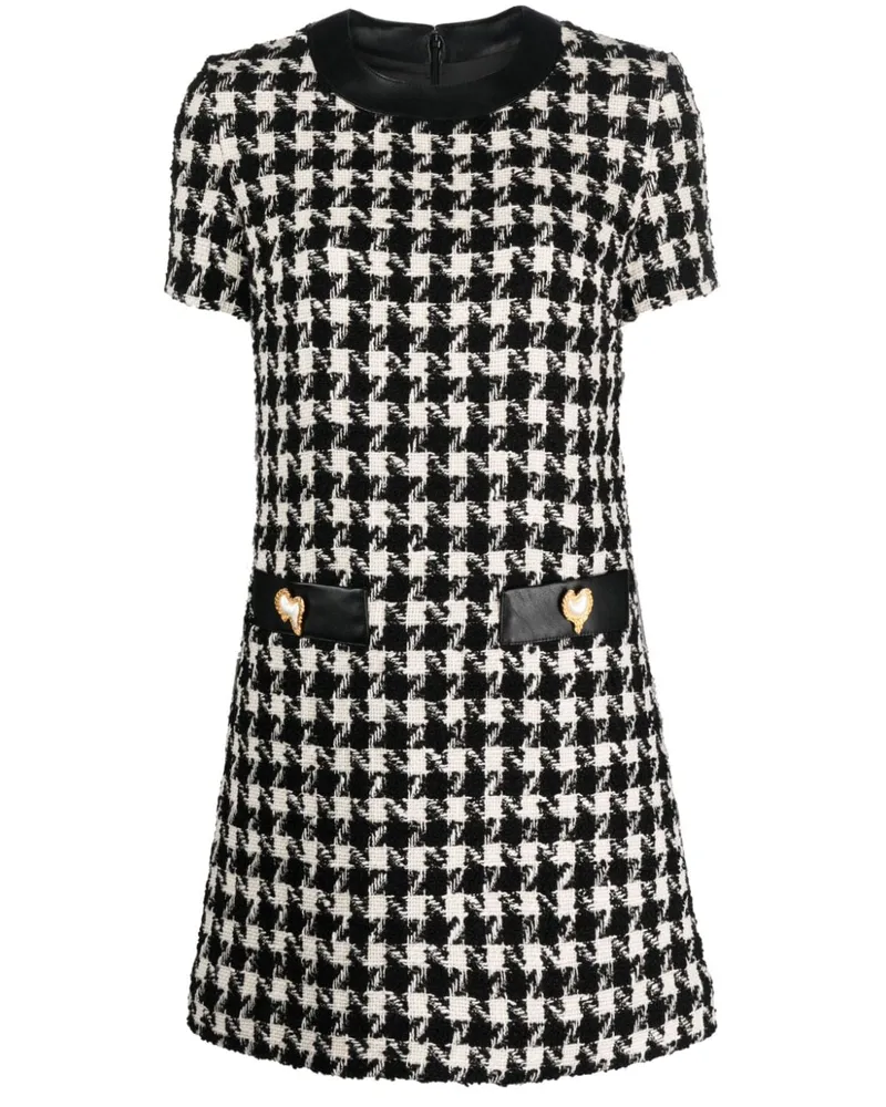 Moschino Minikleid mit Hahnentrittmuster - Schwarz Schwarz