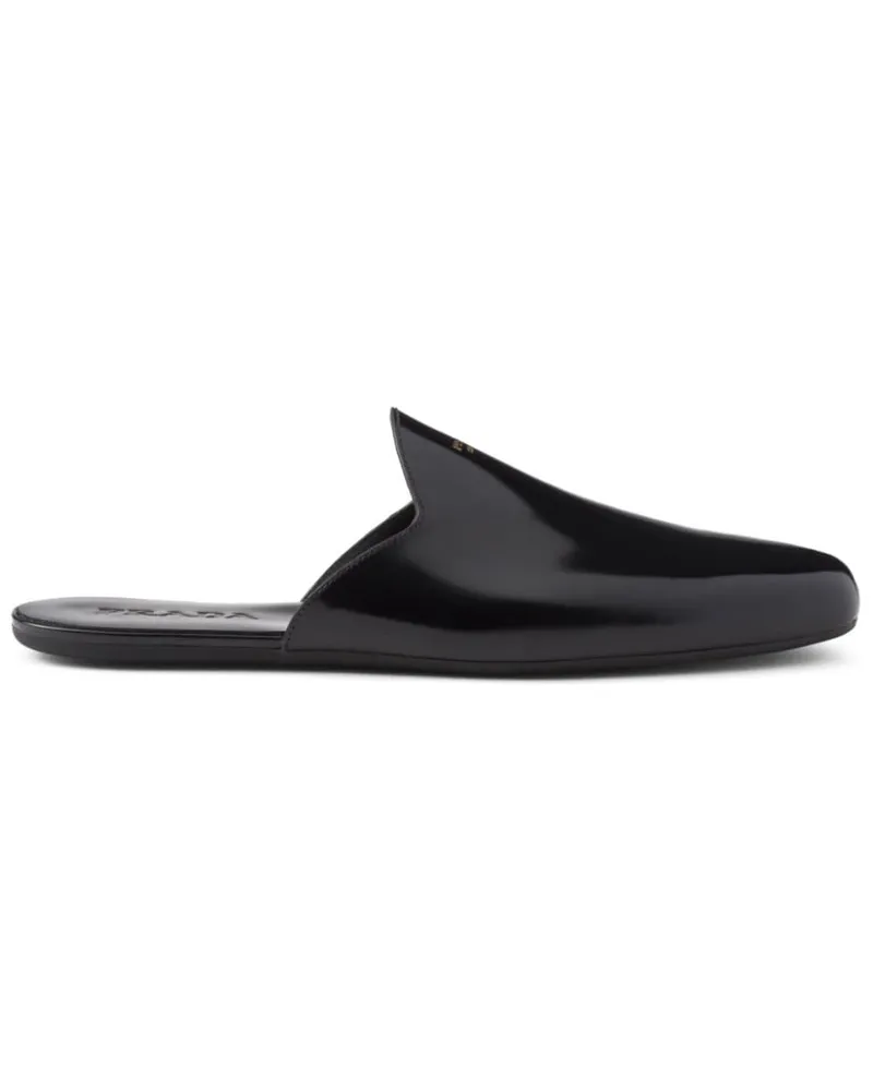 Prada Slipper mit Logo-Prägung - Schwarz Schwarz