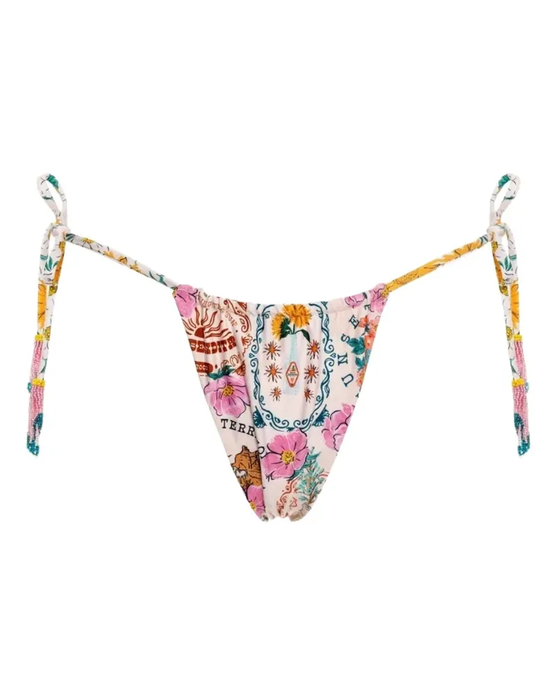 AGUA BENDITA Alexis printed bikini bottom - Nude Nude