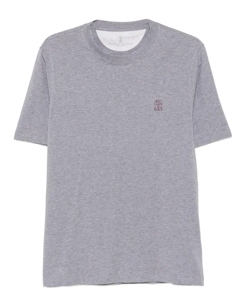 Brunello Cucinelli T-Shirt mit Logo-Print - Grau Grau