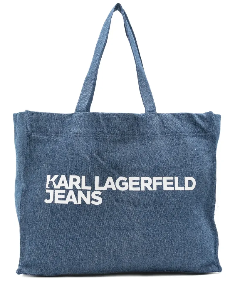 Karl Lagerfeld Jeans-Shopper mit Logo-Print - Blau Blau