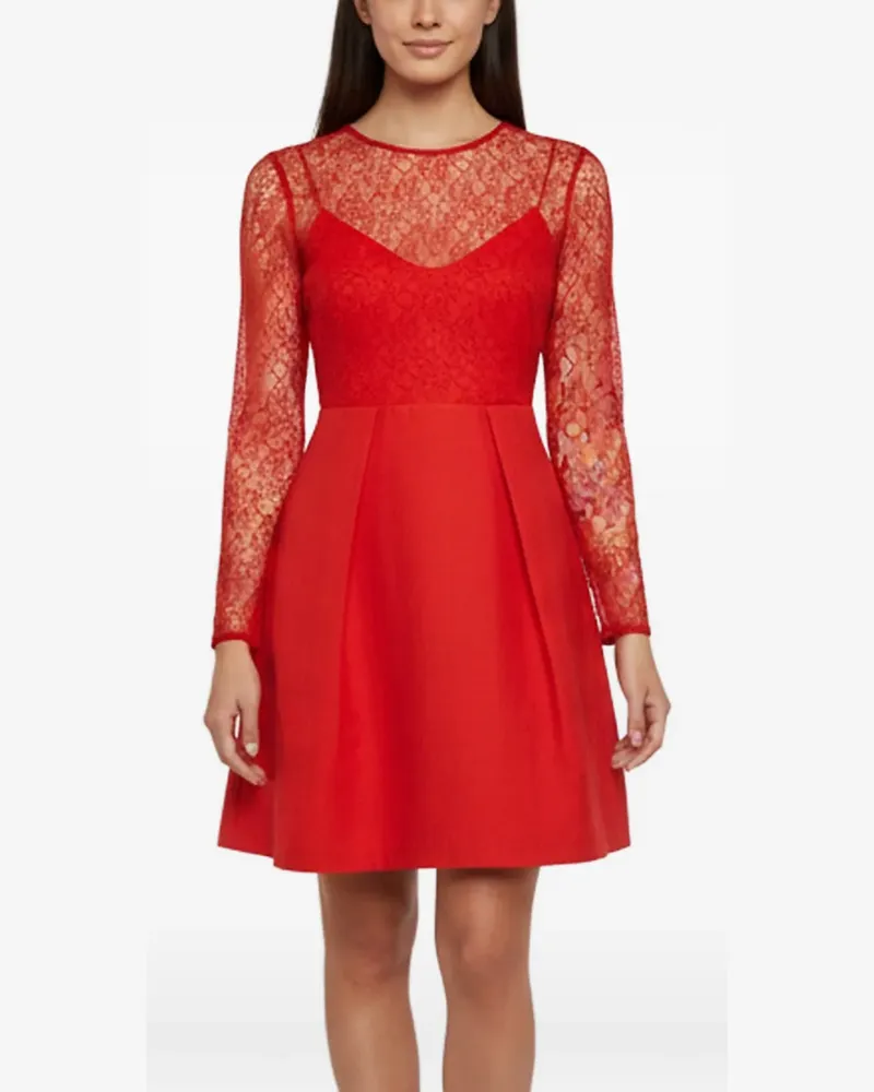 Sandro Corded lace pleated mini dress - Rot Rot