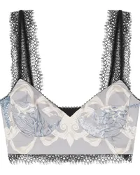 Versace Barocco Sea Bralet aus Seide Blau