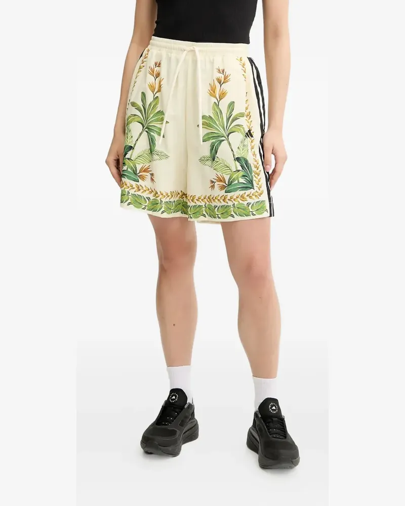 adidas Gestreifte Shorts mit tropischem Print - Nude Nude