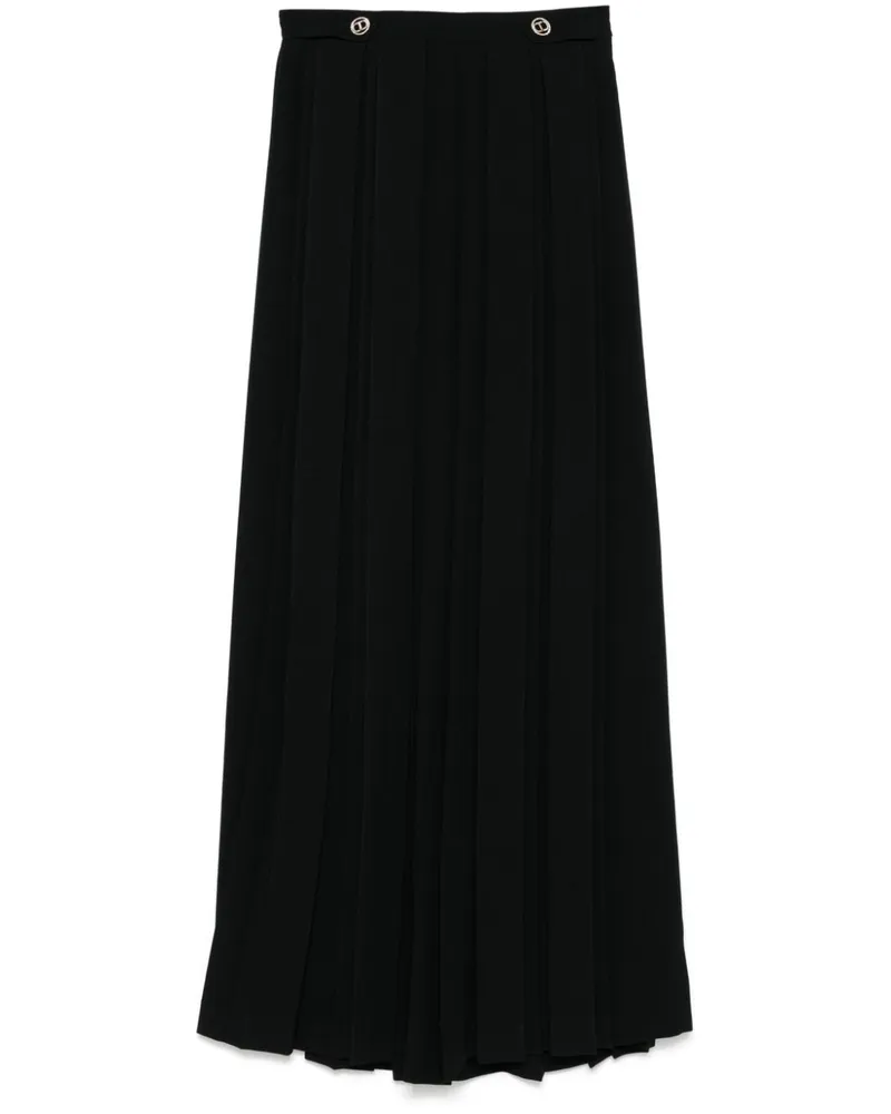 Twin-Set Krepphose mit Falten - Schwarz Schwarz
