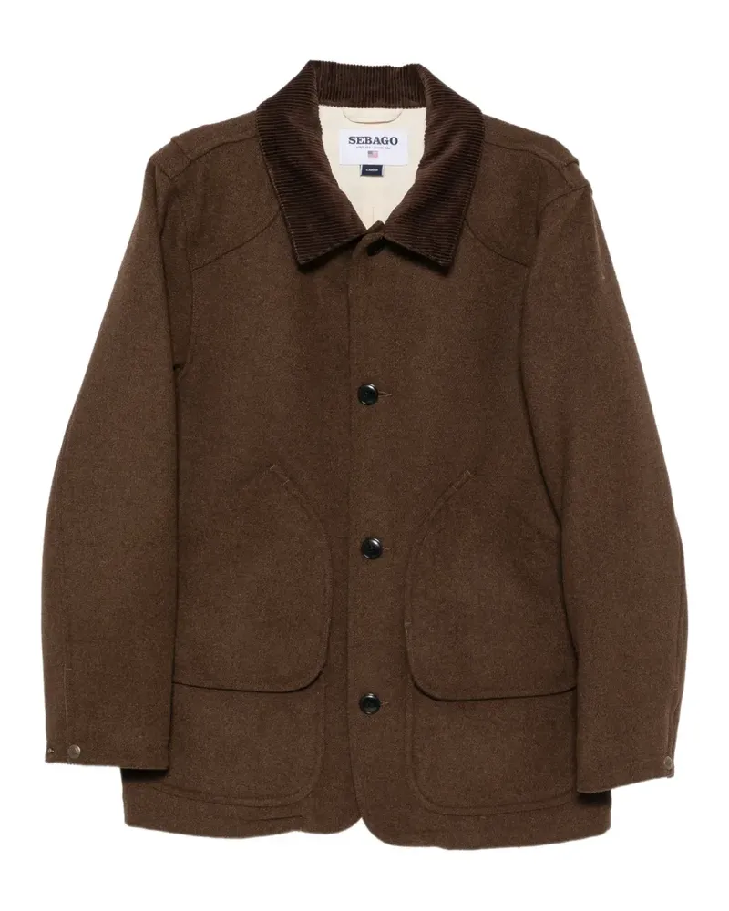 Sebago corduroy-collar button-fastening jacket - Braun Braun