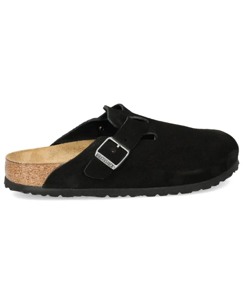 Birkenstock Boston Clogs mit Schnalle - Schwarz Schwarz