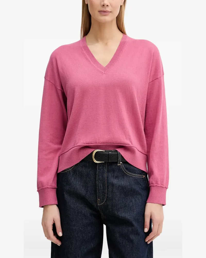 Benetton Pullover mit geripptem Saum - Rosa Rosa