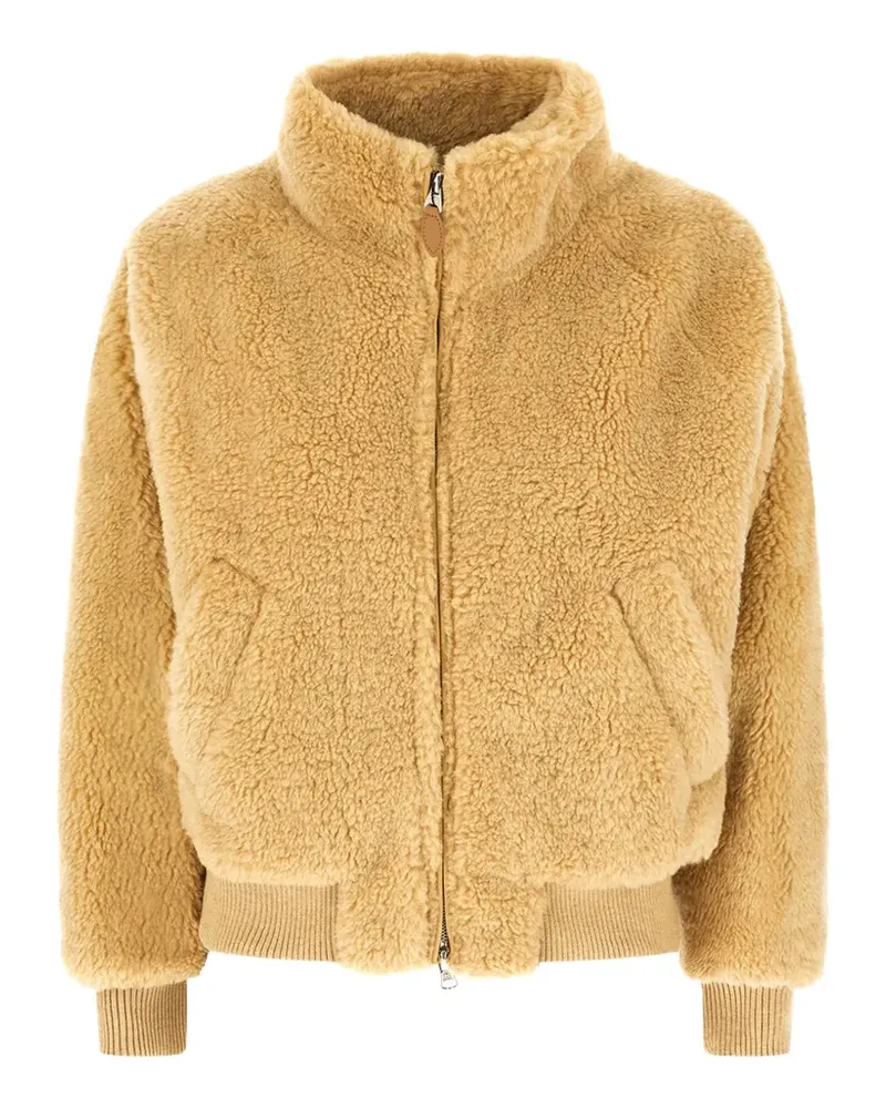Dunst boa-fleece zip-fastening bomber jacket - Nude Nude