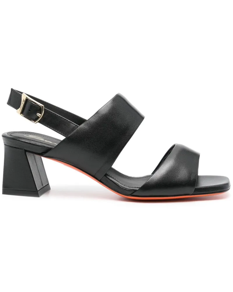 Santoni Sandalen mit doppeltem Slingback-Riemen 60mm - Schwarz Schwarz