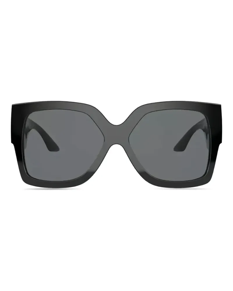 Versace Eckige Greca Sonnenbrille - Schwarz Schwarz