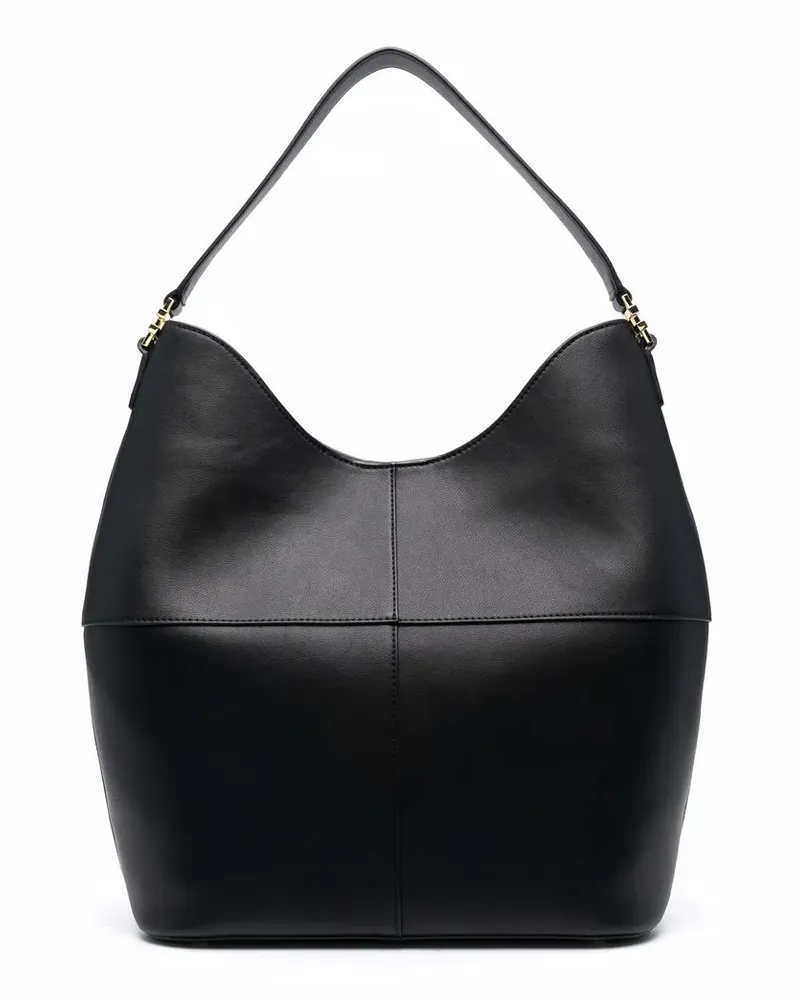 Elisabetta Franchi Schultertasche mit Logo-Schild - Schwarz Schwarz