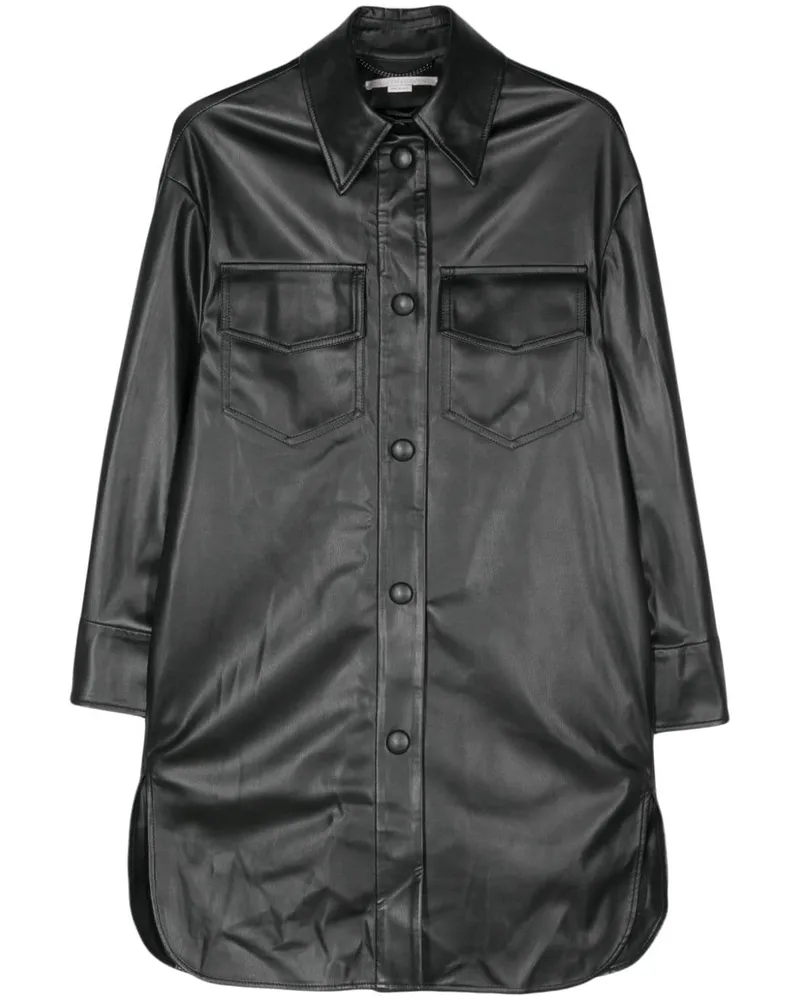 Stella McCartney Hemdjacke aus Faux-Leder - Schwarz Schwarz
