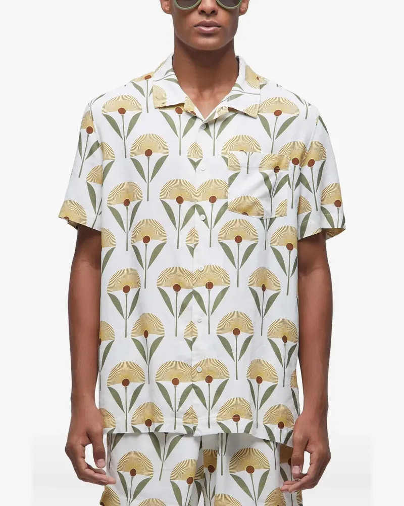 Osklen Hemd mit Sonnenblumen-Print - Weiß Weiß