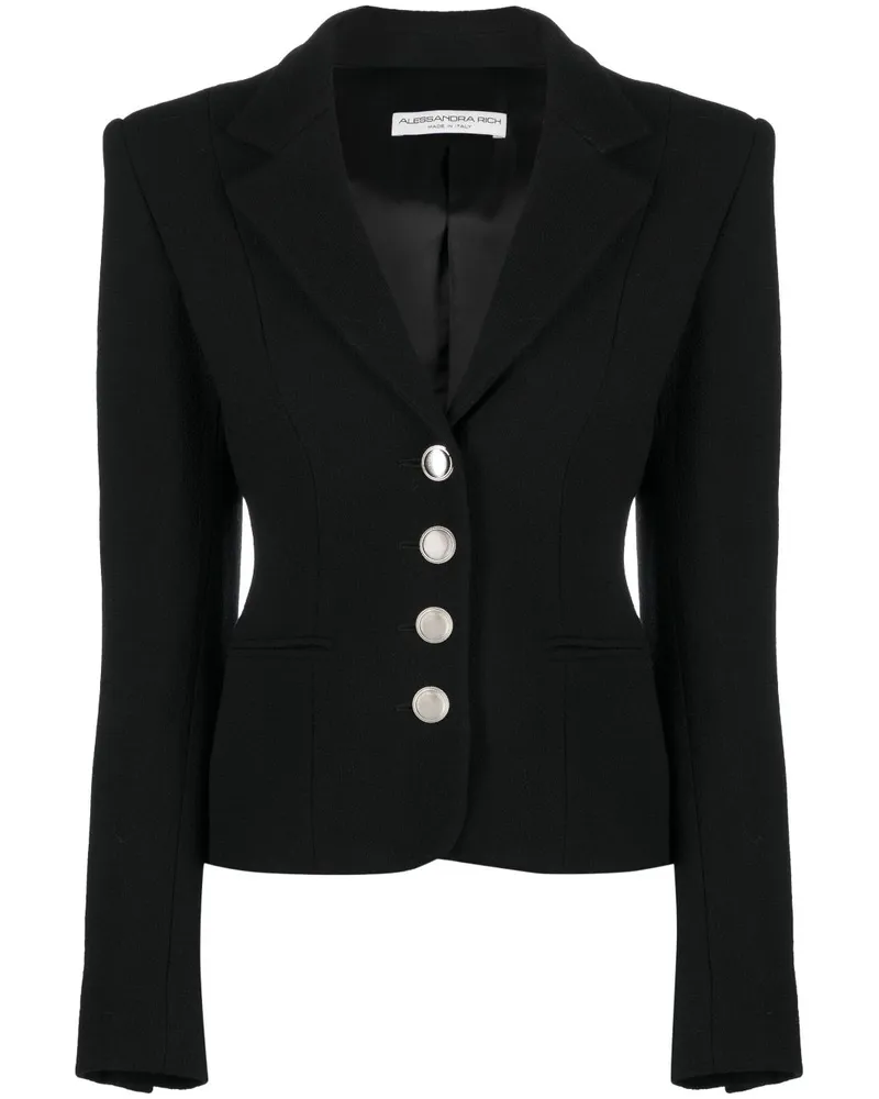 Alessandra Rich Einreihiger Blazer Schwarz