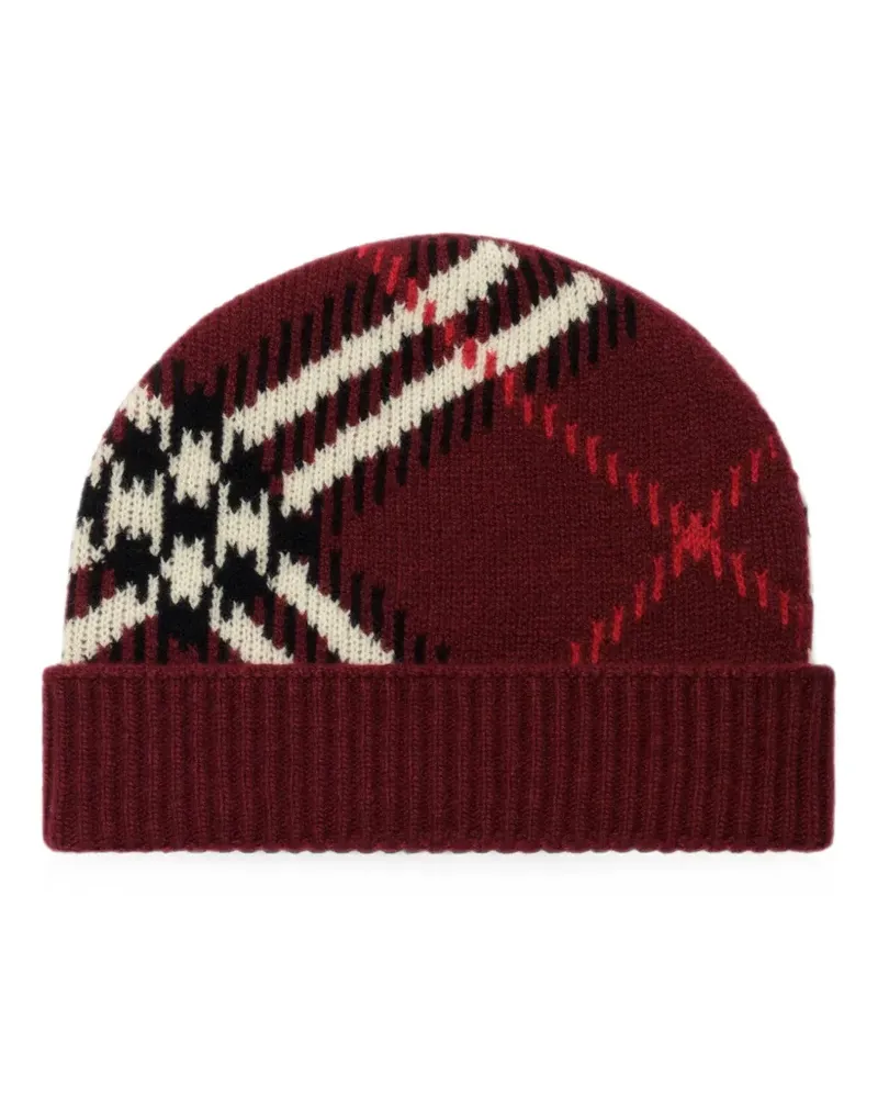 Burberry check cashmere blend beanie - Rot Rot