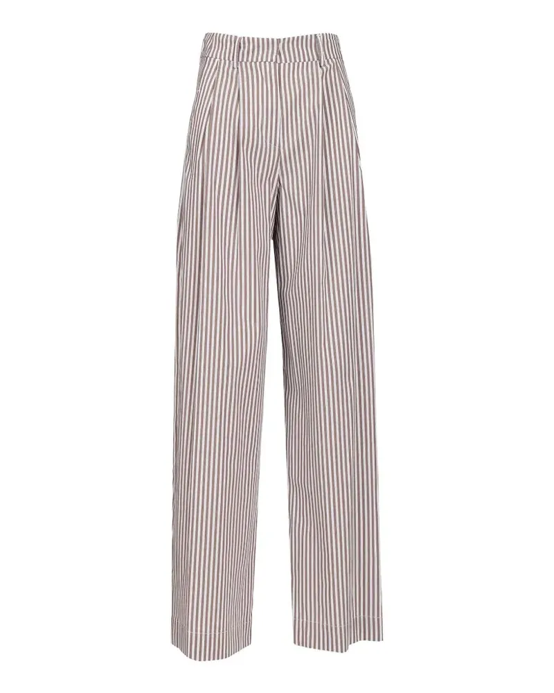 Al Duca D’Aosta 1902 striped pleated trousers - Nude Nude