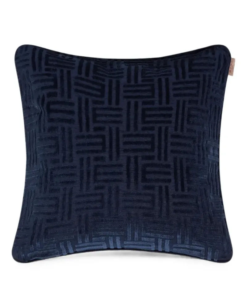 Etro jacquard-monogram cushion - Blau Blau