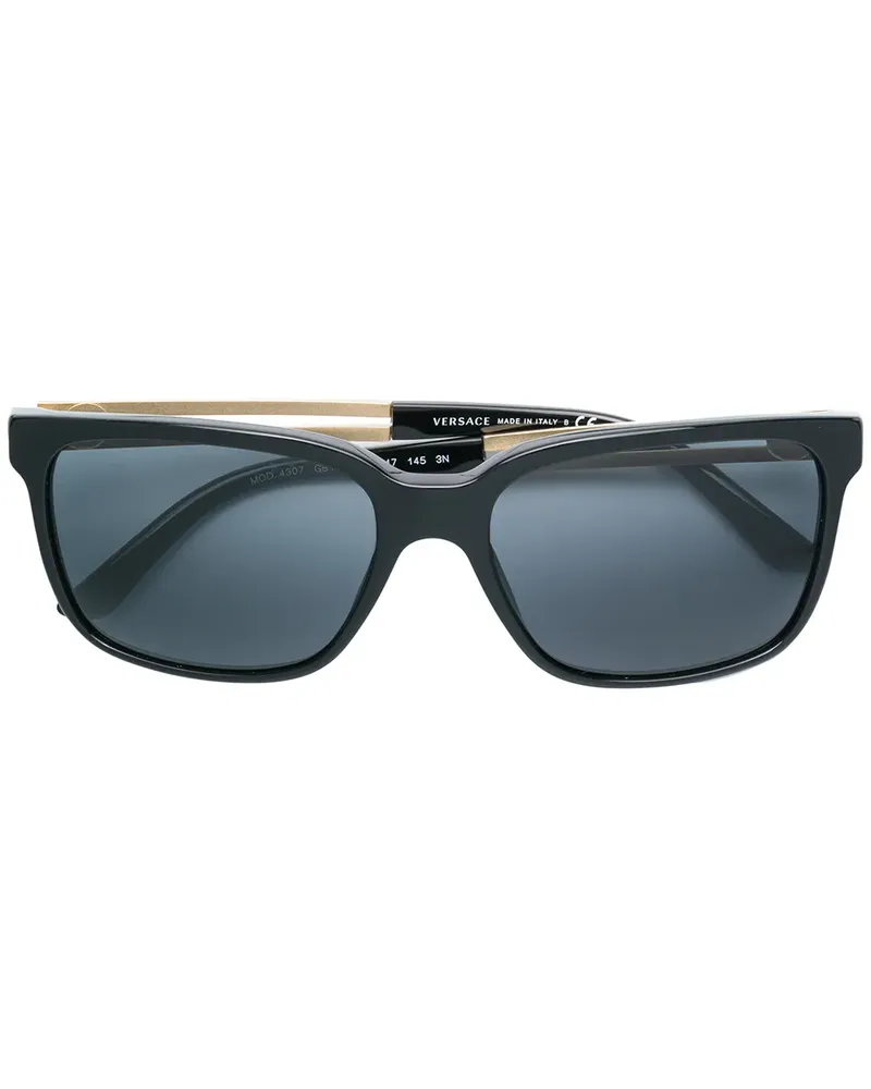 Versace Sonnenbrille mit schmalem Rahmen - Schwarz Schwarz
