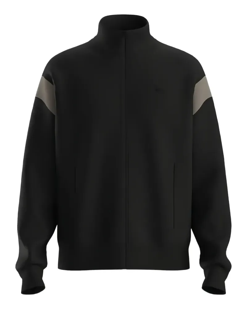 HUGO BOSS Sweatshirt mit Reißverschluss und Kontrasteinsätzen - Schwarz Schwarz