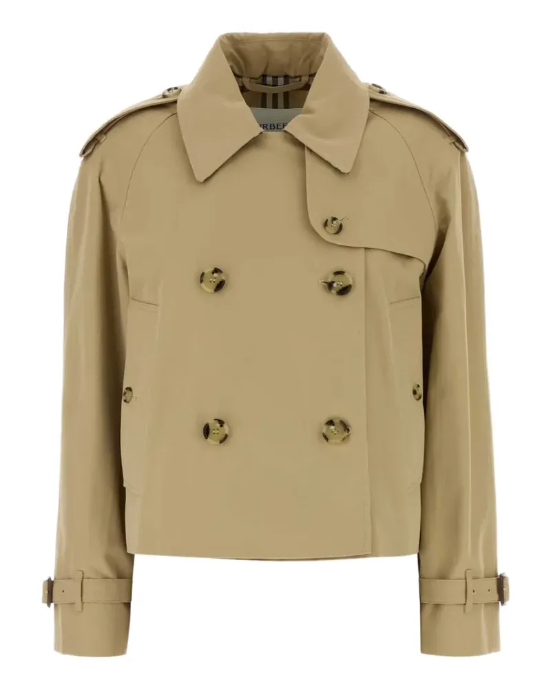 Burberry double-breasted cropped trench coat - Nude Nude