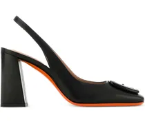 Slingback-Pumps mit Blockabsatz 85mm - Schwarz