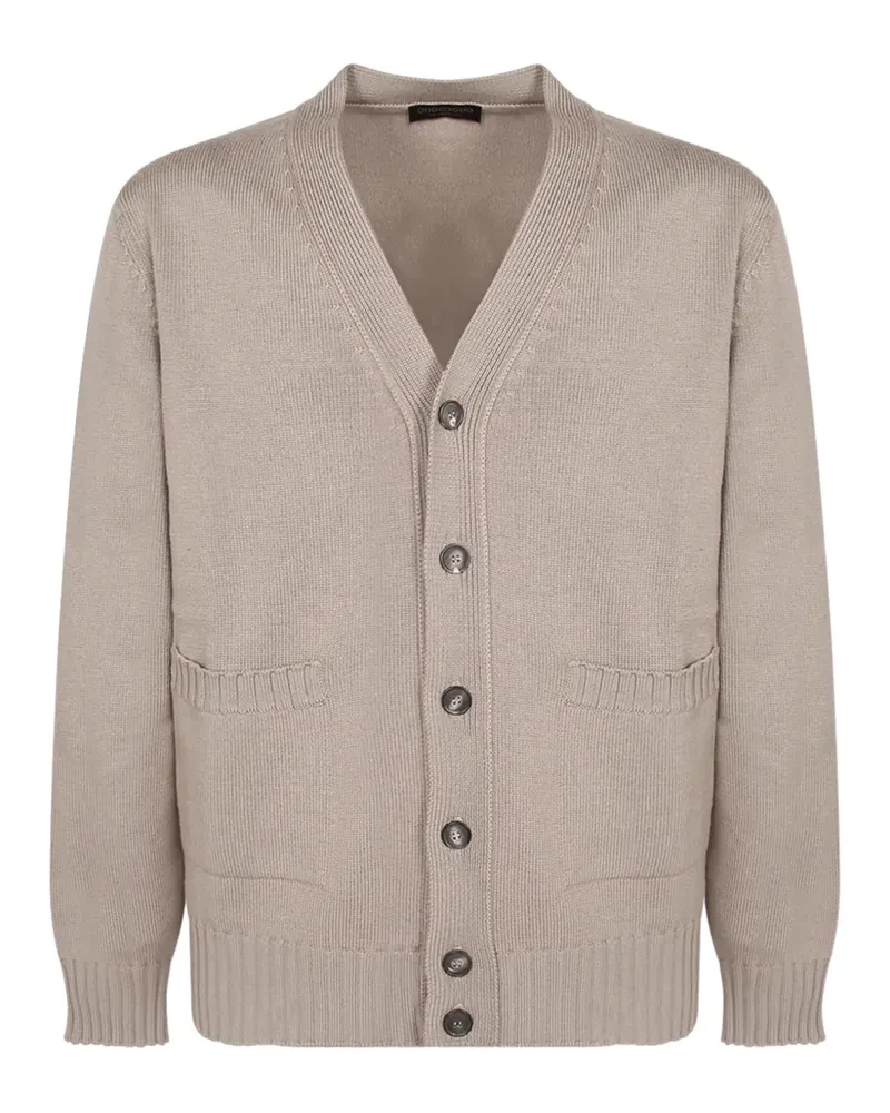 Dell'oglio Geknöpfter Cardigan mit V-Ausschnitt - Nude Nude