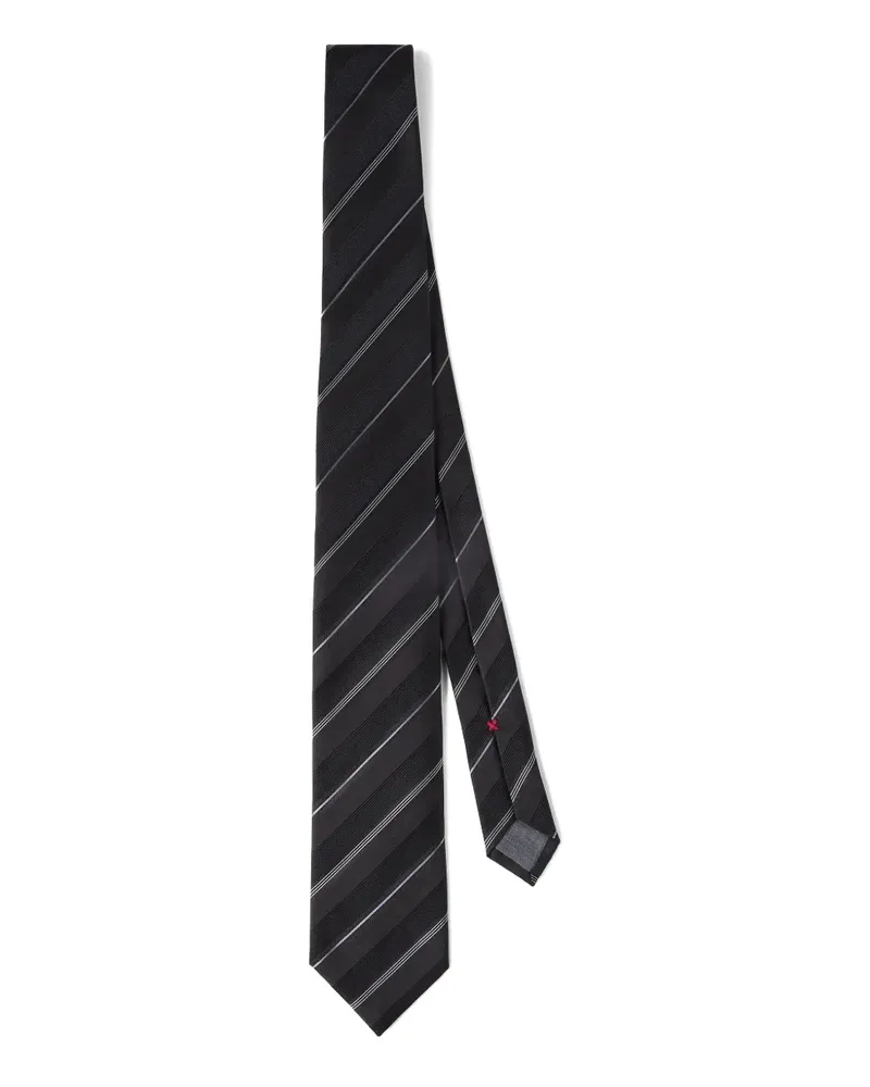 Brunello Cucinelli Gestreifte Krawatte aus Seide - Schwarz Schwarz