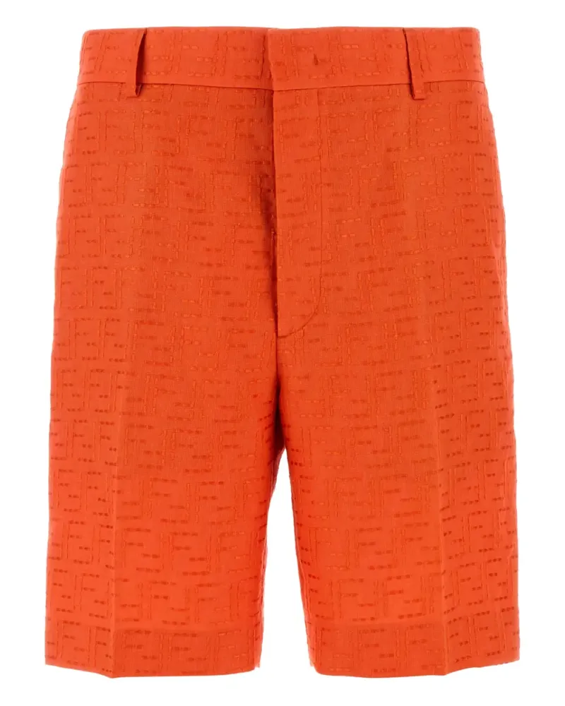 Fendi Slant pockets textured bermuda shorts - Orange Orange
