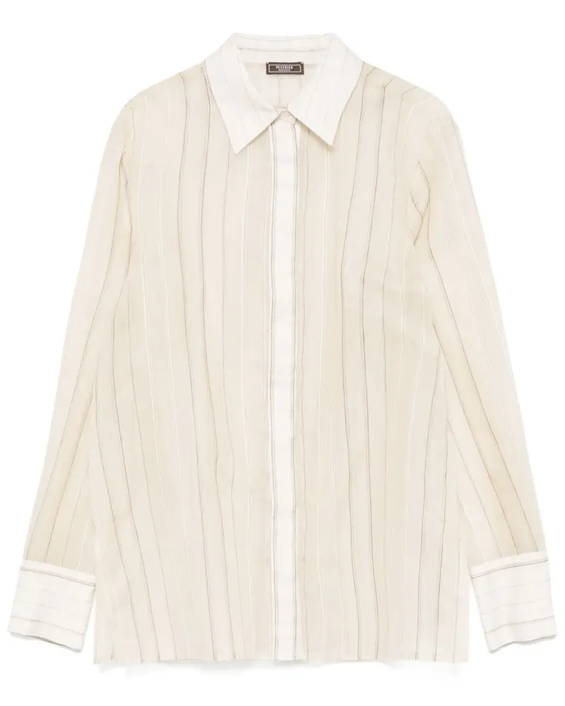Peserico Gestreiftes Organza-Hemd - Nude Nude