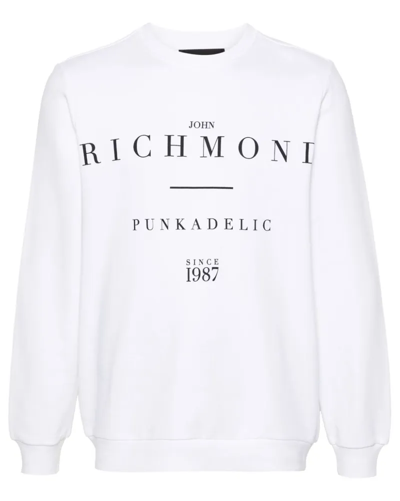 John Richmond Sweatshirt mit Logo-Print Weiß