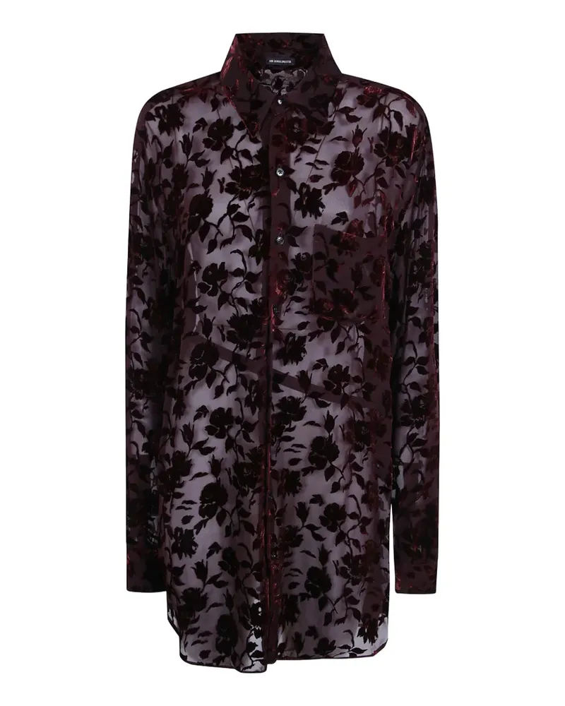 Ann Demeulemeester Elisabeth floral-devoré shirt - Rot Rot