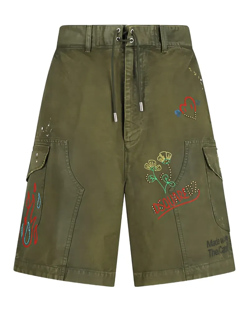 Dsquared2 embroidered cargo shorts - Grün Grün