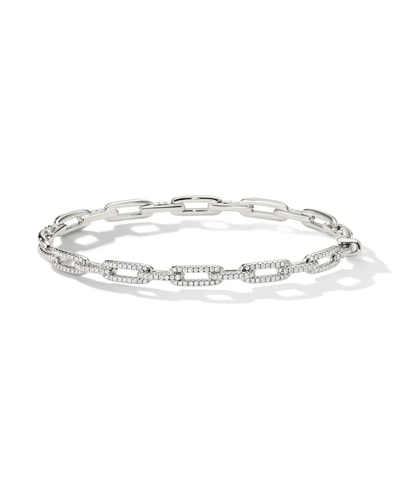 David Yurman 18kt Stax Weißgoldarmband mit Diamanten (4mm) - Silber Silber