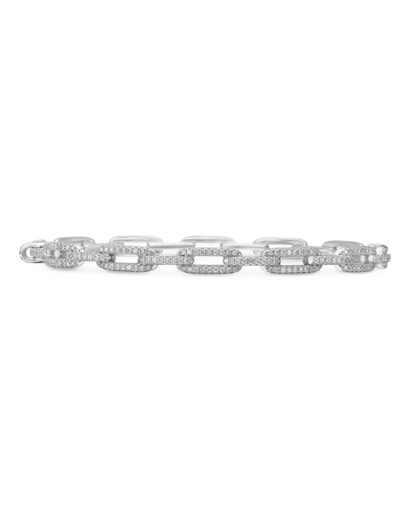 David Yurman 18kt Stax Weißgoldarmband mit Diamanten (4mm) - Silber Silber