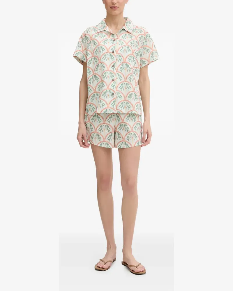 Hurley Kordelzug-Badeshorts mit Palmen-Print - Nude Nude
