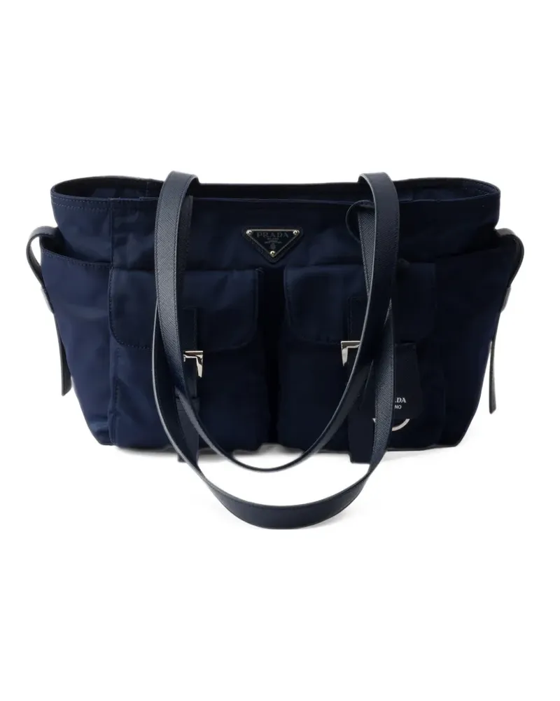 Prada Kleine Re-Nylon Schultertasche - Blau Blau