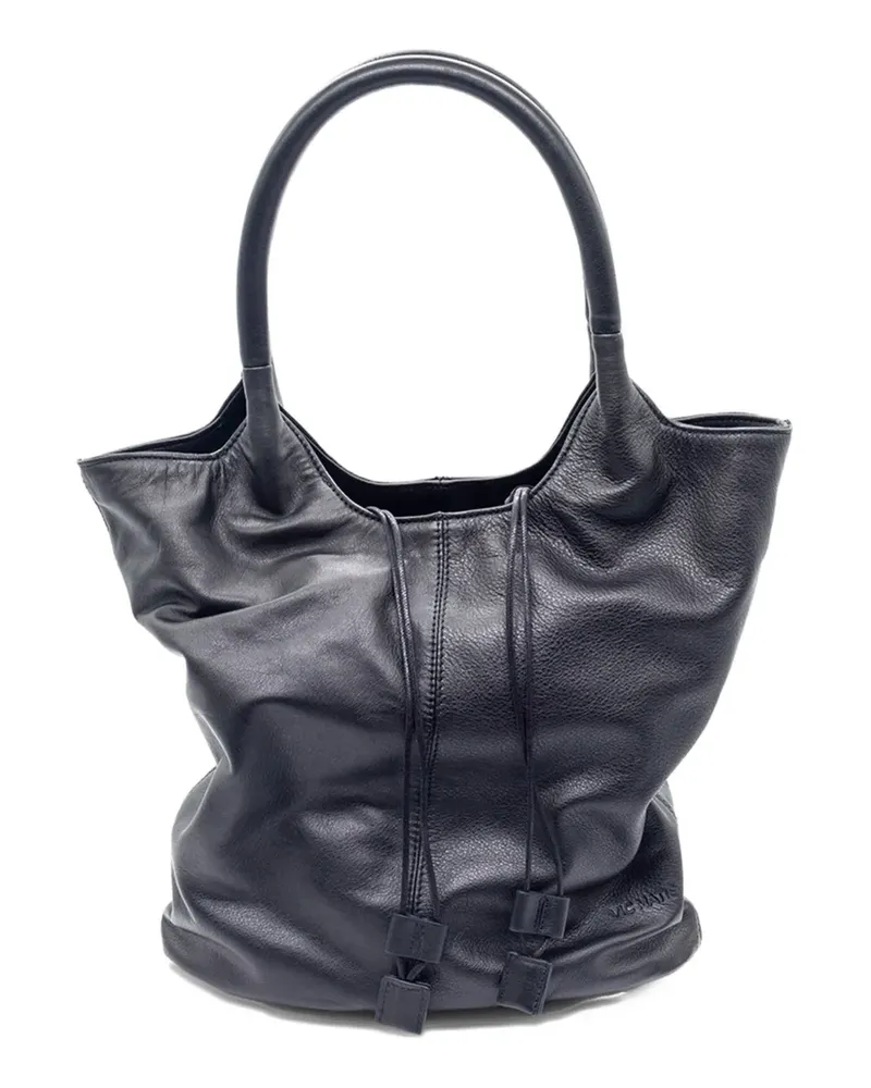 Vic Matié drawstring leather tote bag - Schwarz Schwarz