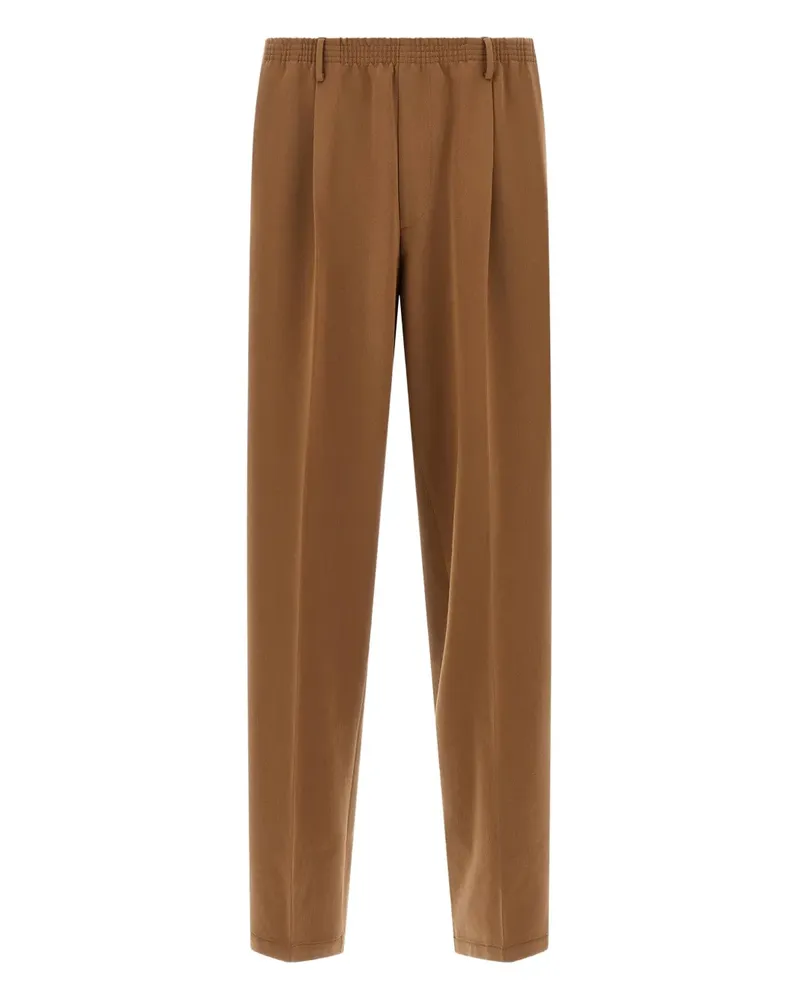 Cellar Door Bundfaltenhose mit Stretchbund - Braun Braun