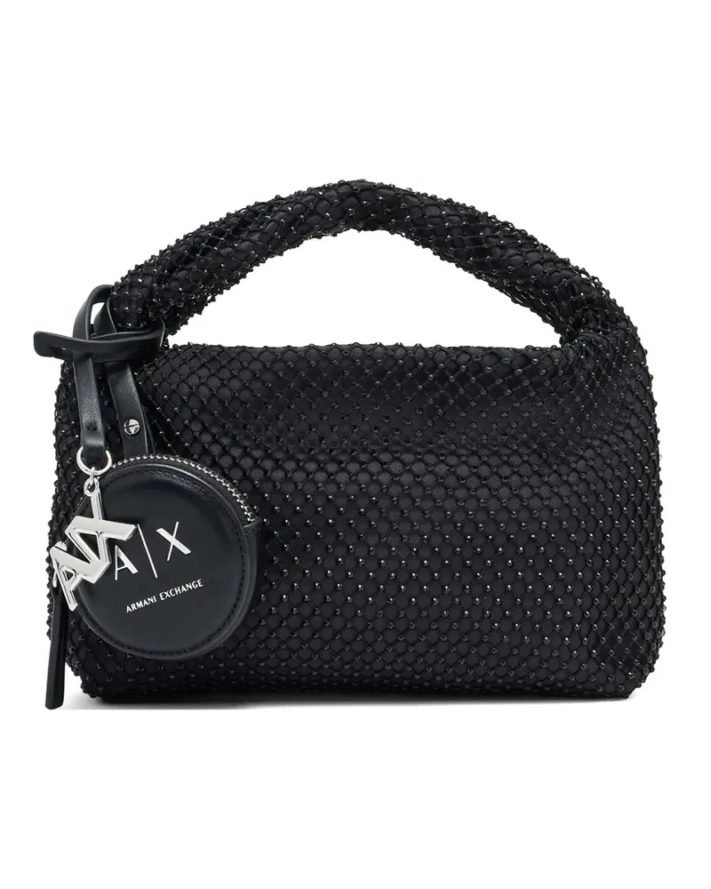Armani Exchange rhinestone-embellished mesh mini cross body bag - Schwarz Schwarz