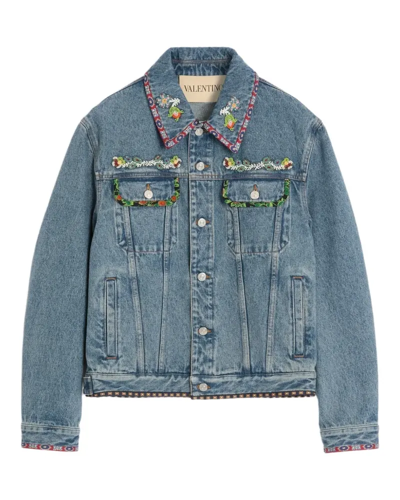 Valentino Garavani Bestickte Jeansjacke - Blau Blau