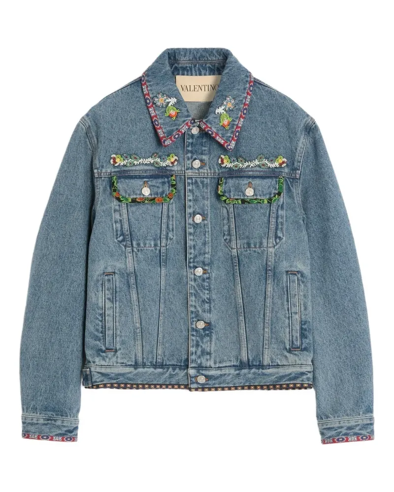 Valentino Garavani Bestickte Jeansjacke - Blau Blau