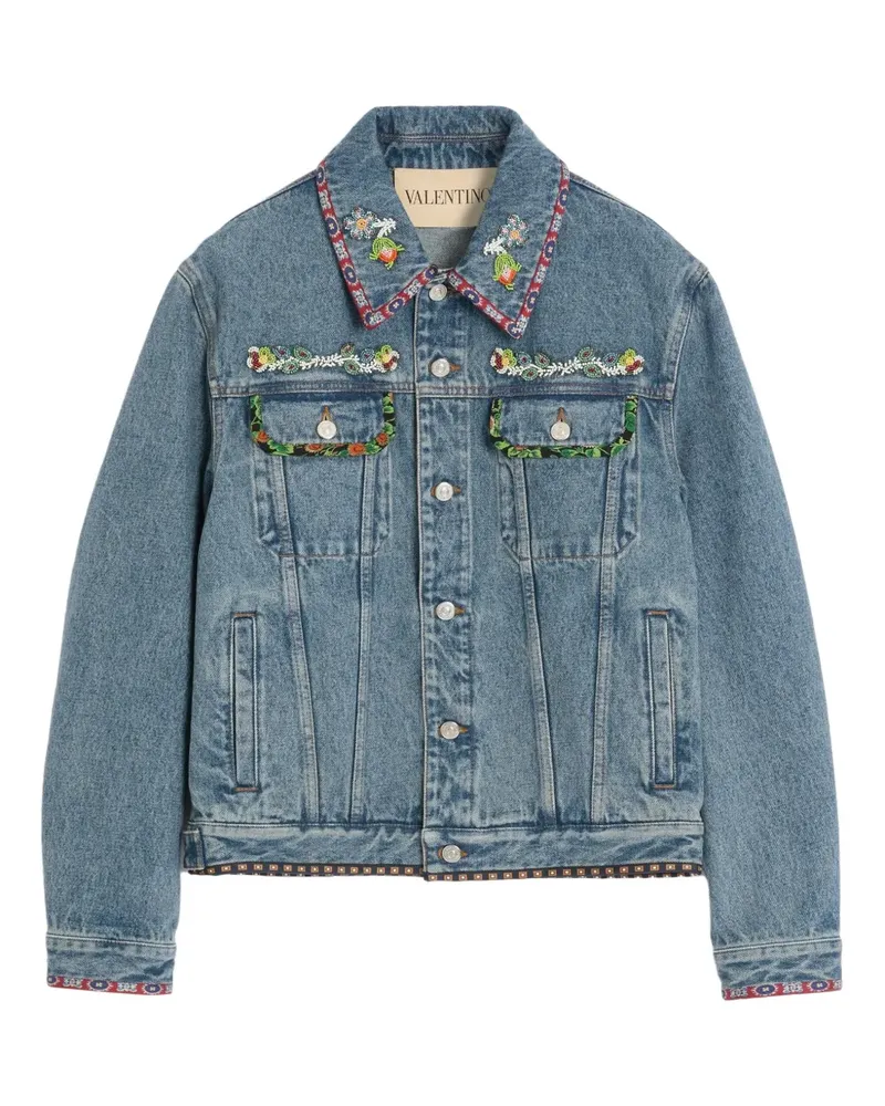 Valentino Garavani Bestickte Jeansjacke - Blau Blau