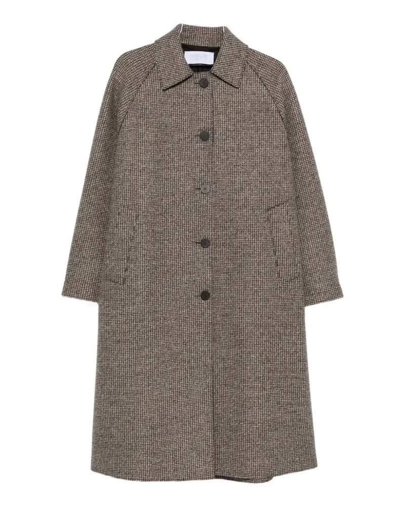 Harris Wharf London houndstooth-pattern single-breasted coat - Braun Braun