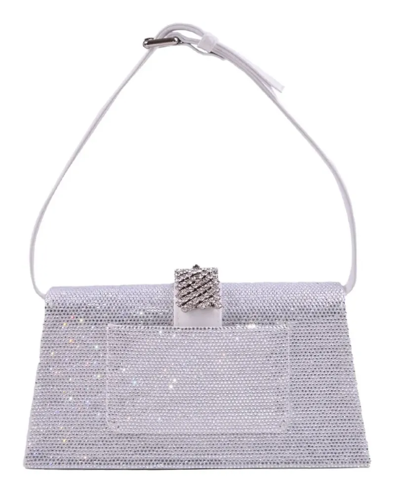 GEDEBE crystal-embellished buckle-detail shoulder bag - Weiß Weiß