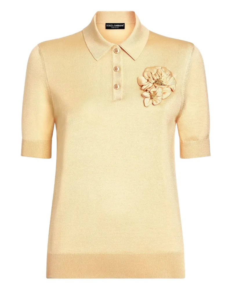 Dolce & Gabbana Poloshirt aus Seide - Gelb Gelb