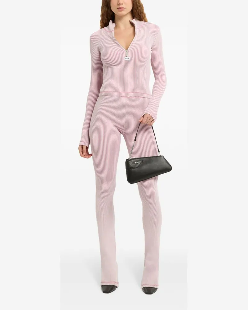 GCDS Gerippter Strickpullover - Rosa Rosa