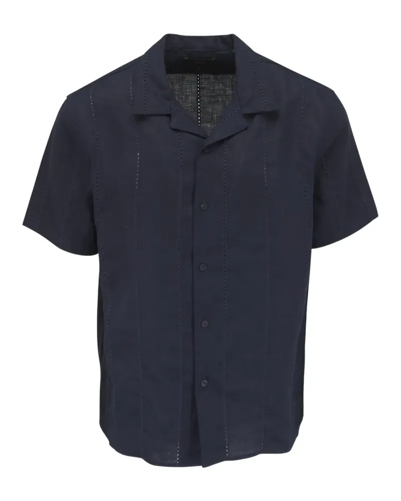 Vince Eyelet ladder-stitch short-sleeve shirt - Blau Blau